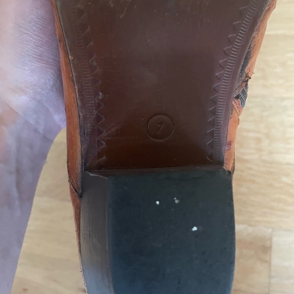 Vintage Aurelio Garcia Men’s ostrich leather heel boots - Picture 6 of 7